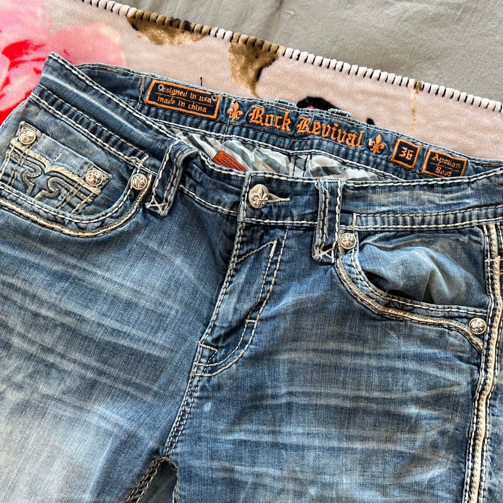 Mens Rock Revival Jeans Size 36